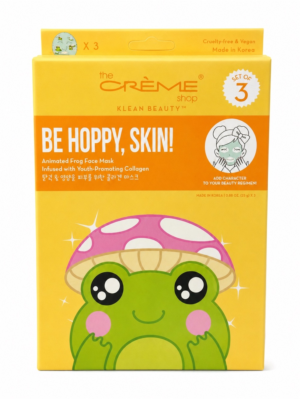 The Crème ShopBe Hoppy, Skin! Animated Frog Face Mask  (Set of 3)